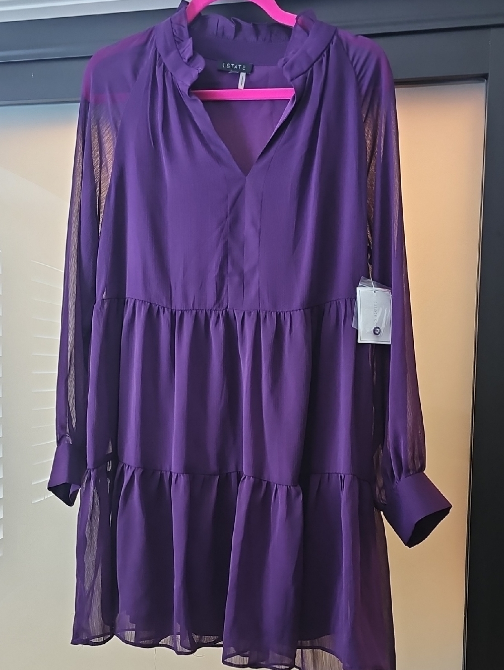 1.STATE Deep Purple Dress